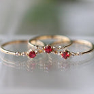 Sparkling Red Gemstone Ring - Perla Aura