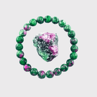 Stone Bracelet - Green and Purple Beads - Perla Aura