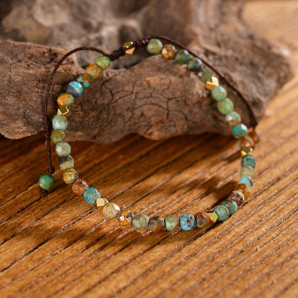 Unique African Turquoise Bracelet - Adjustable and Handmade - Perla Aura