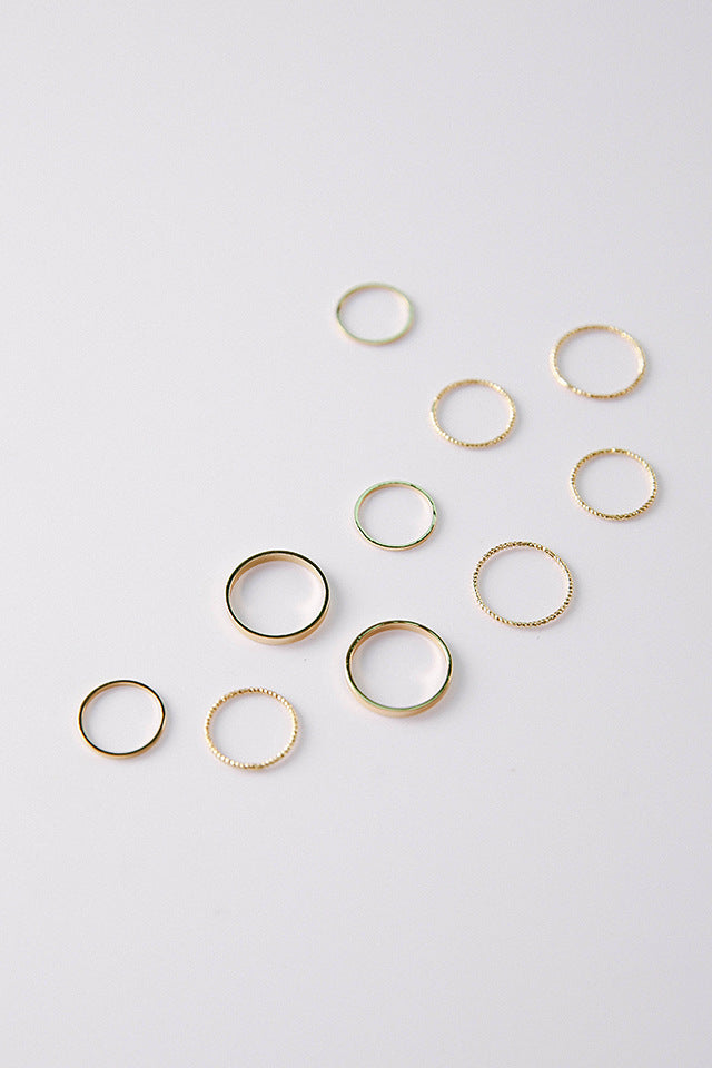 Versatile Rings - Set of 10 Pieces - Perla Aura