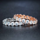 Eternity Ring - Sparkling Round-Cut Stone Design - Perla Aura