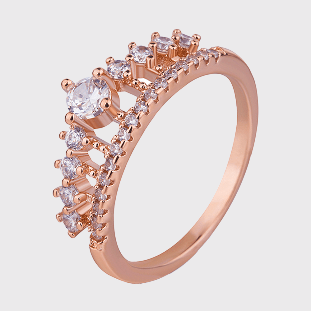 Tiara-Inspired Ring - Sparkling Design - Perla Aura