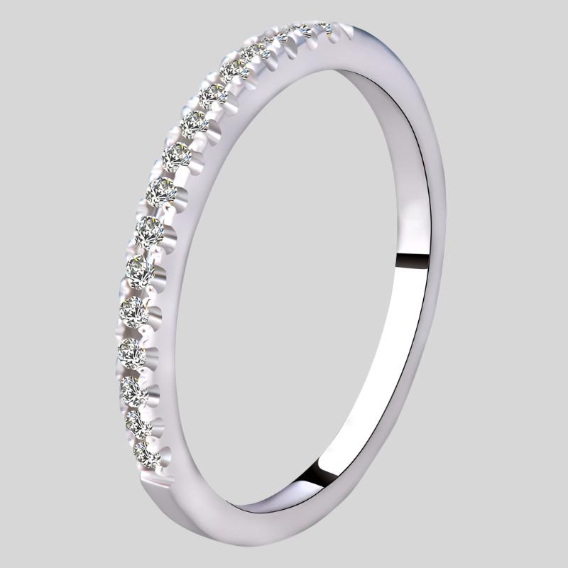 Sparkling Stone Band Ring - Perla Aura