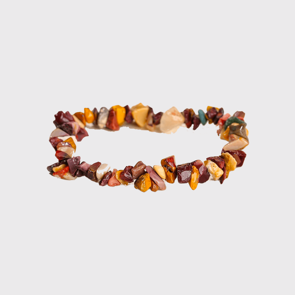 Garnet Gravel Bracelet - Colorful Natural Stones - Perla Aura