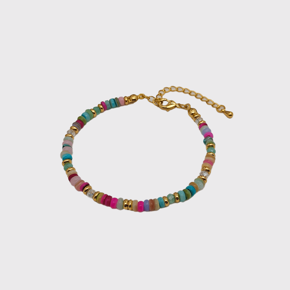 Stone Bead Bracelet - Mixed Colors - Perla Aura