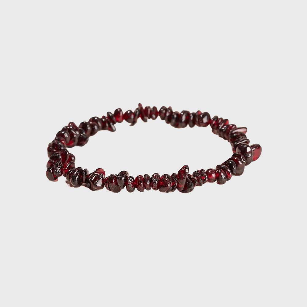 Garnet Gravel Bracelet - Colorful Natural Stones - Perla Aura