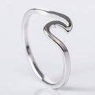 Sea Wave Stainless Steel Ring - Fashionable Ocean Surf Design Jewelry for Women - Perla Aura