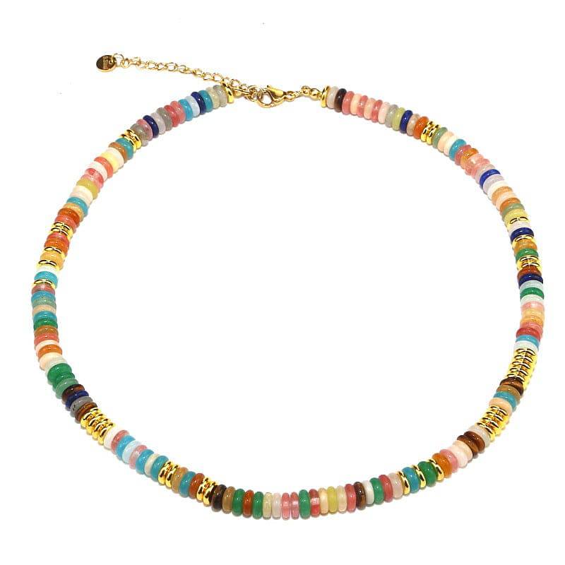 Multi-Color Bead Necklace and Bracelet - Perla Aura