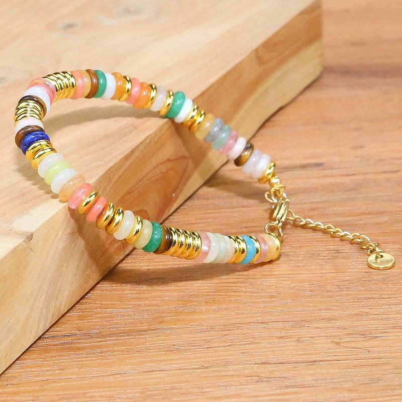 Multi-Color Bead Necklace and Bracelet - Perla Aura