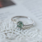 Elegant Green Agate Adjustable Ring for Women - Perla Aura