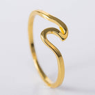 Sea Wave Stainless Steel Ring - Fashionable Ocean Surf Design Jewelry for Women - Perla Aura