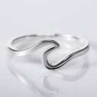 Sea Wave Stainless Steel Ring - Fashionable Ocean Surf Design Jewelry for Women - Perla Aura