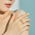 Radiant Sun-Inspired Ring with Sparkling Accent - Perla Aura